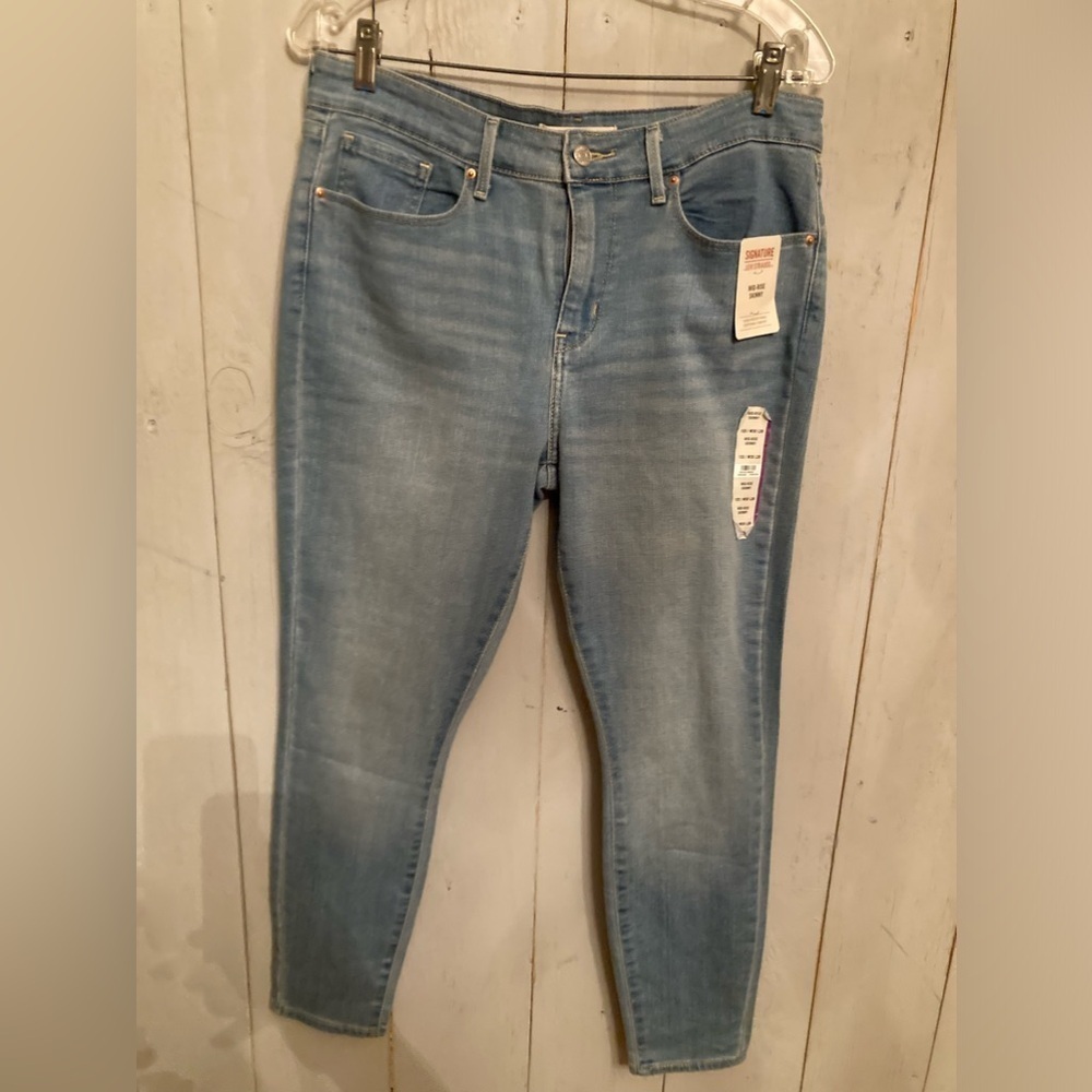 Levis Jeans Womens 10S  Signature Mid Rise Skinny Denim Stretch Pocket 30X28 NEW